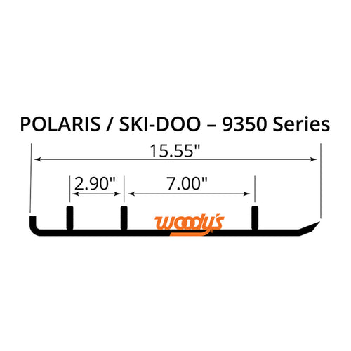 WOODY'S SKI DOO EXTENDER 4" CARBIDES 60 DEGREE #ESD3-9350-1 by Speedzone Performance LLC