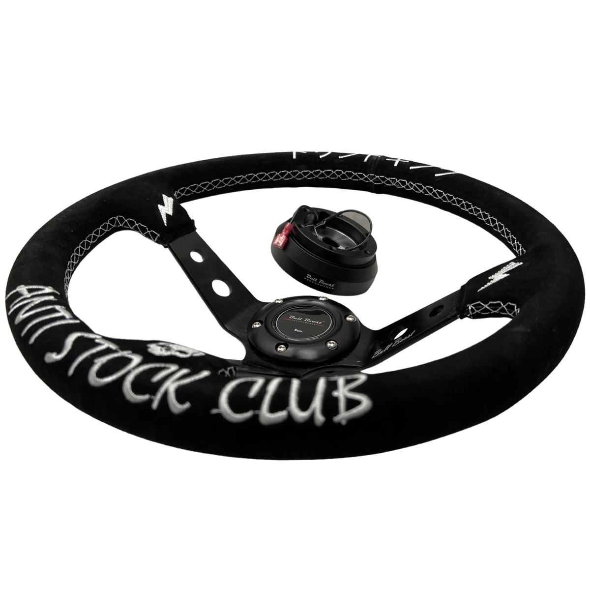 Deep Dish Steering Wheel + Short Hub Adapter Kit For Honda S2000 RSX Prelude TL CL