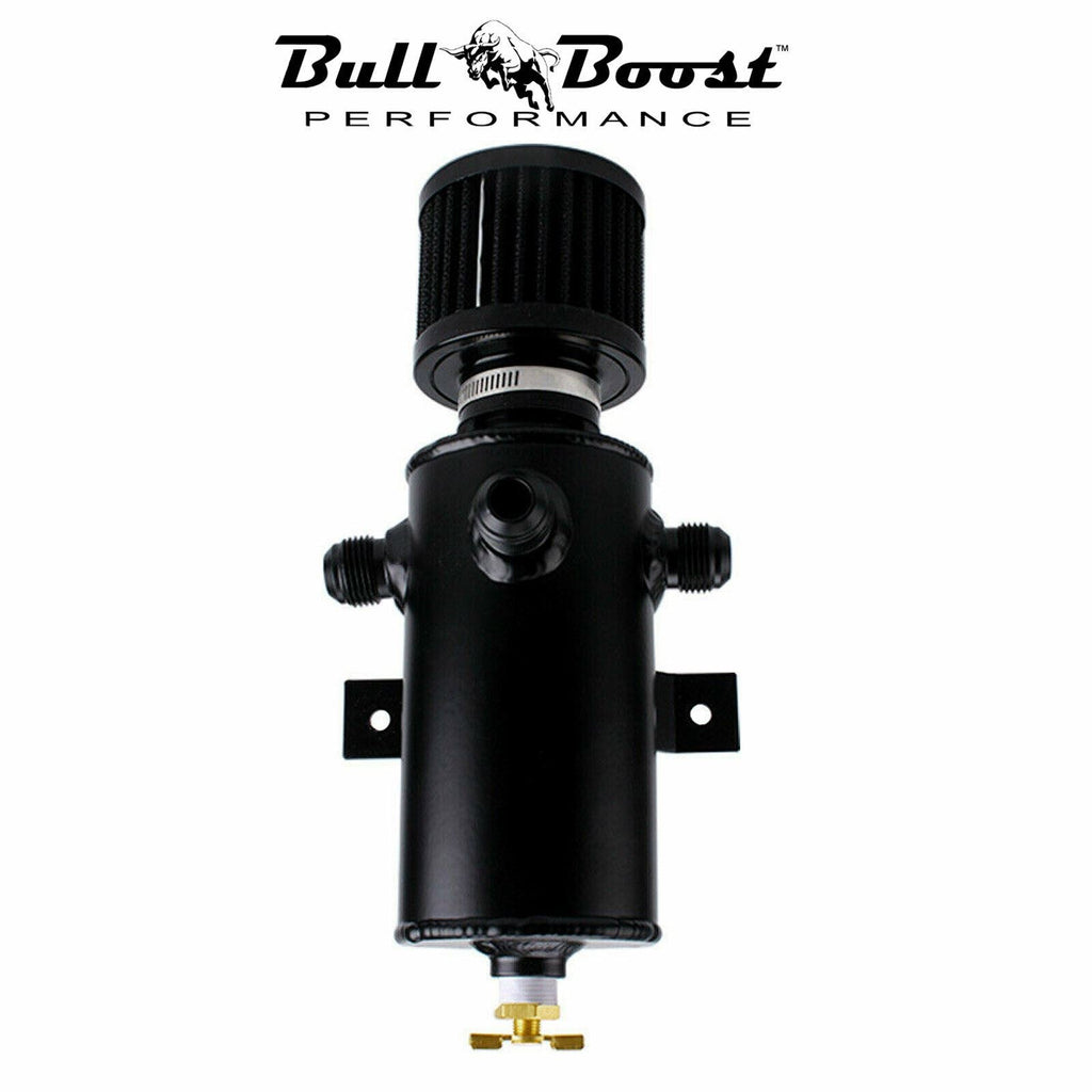 3-AN10 Port Oil Catch Tank Can Baffled Breather Filter Aluminum 750ml Reservoir