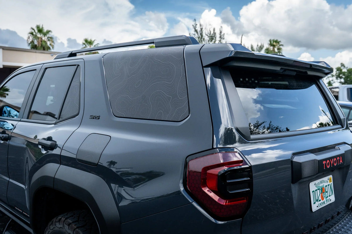Topographic Rear Window Map Overlays V3 (Perforated) - 2025+ 4Runner