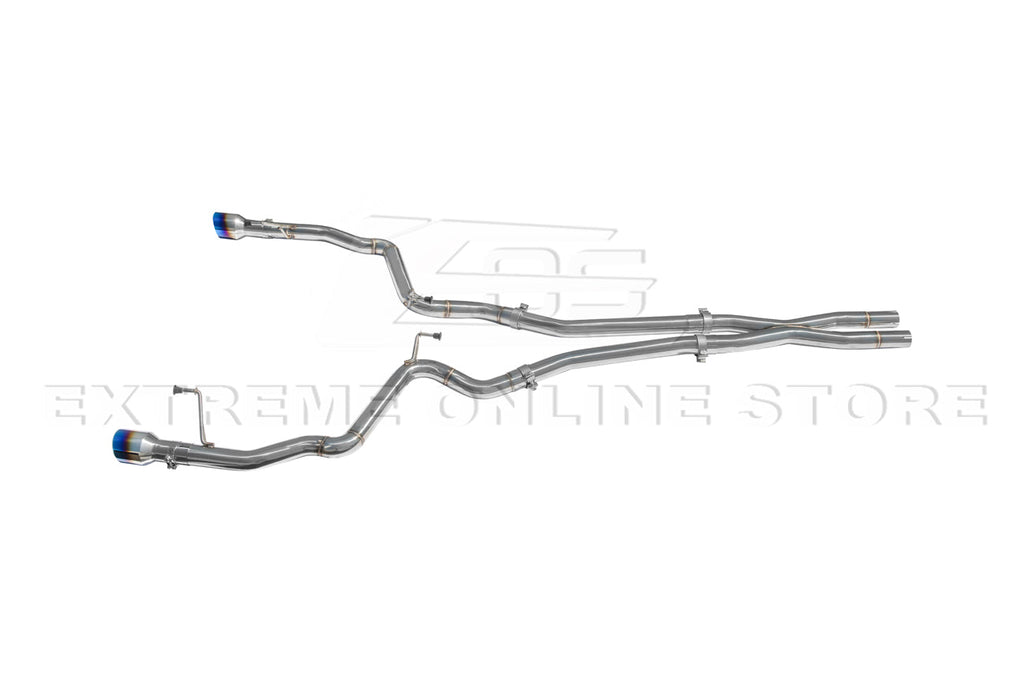 2024-Present Ford Mustang GT Straight Cat Back Dual Burnt Tips Exhaust