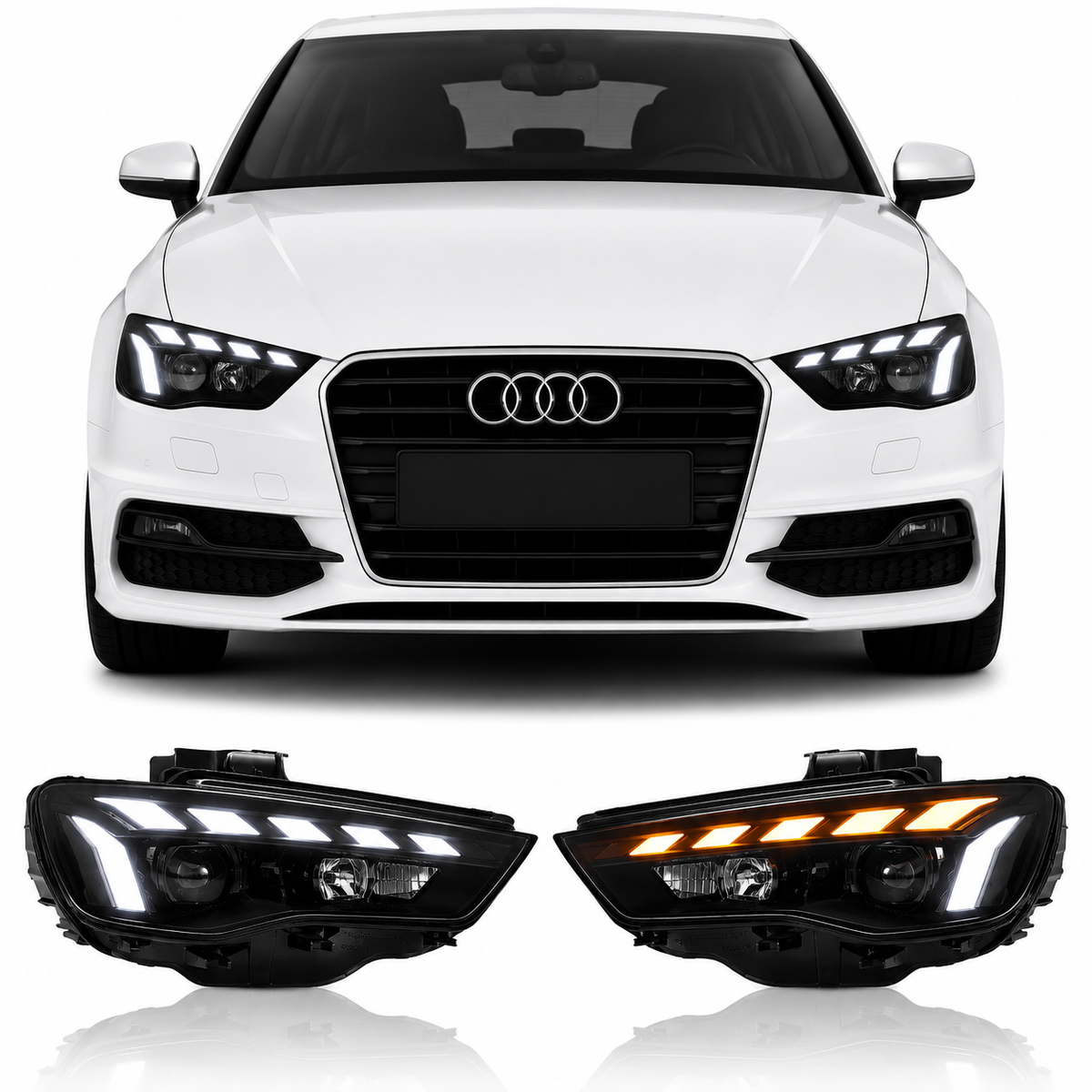 LED Headlight Upgrade for Audi A3 8V 2013-2016 Halogen Models