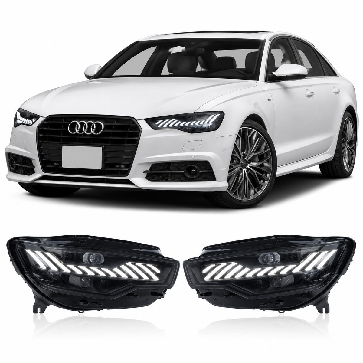 RS-Style LED Projector Headlights for Audi A6 C7 2012-2015