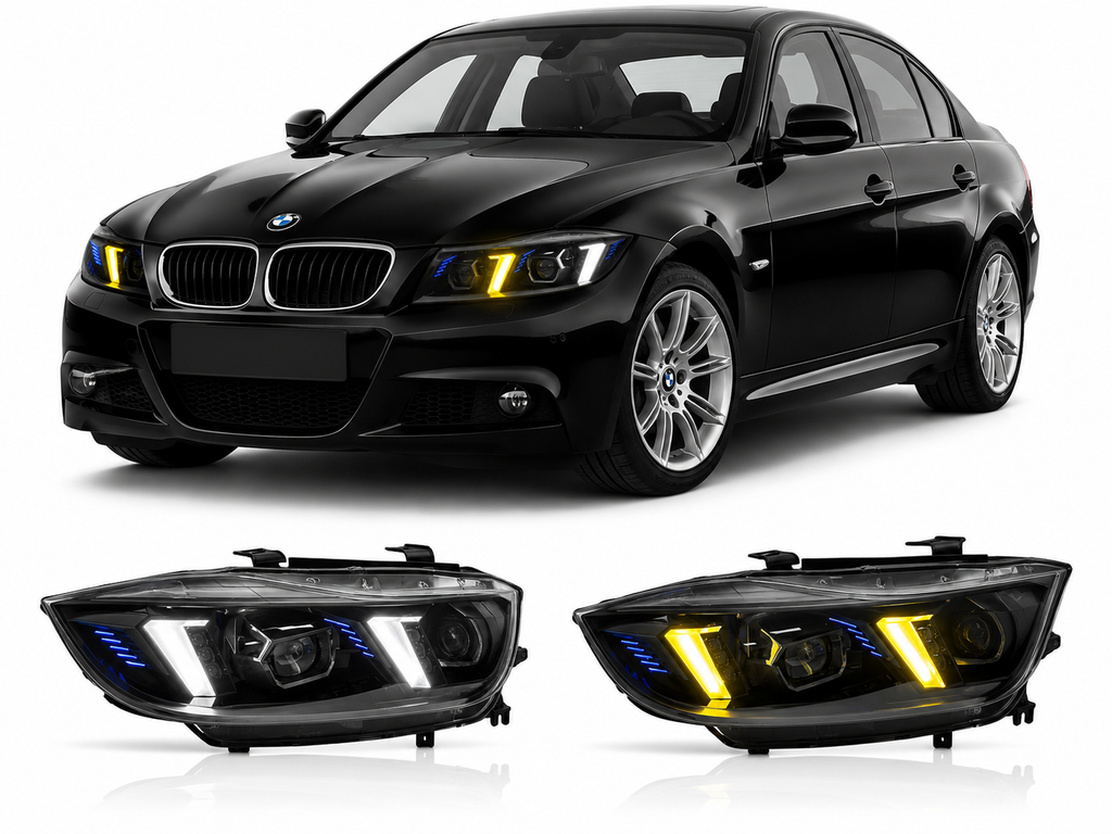 VEKTO Dual-Color Laser LED Headlights for BMW 3 Series E90 2005-2012