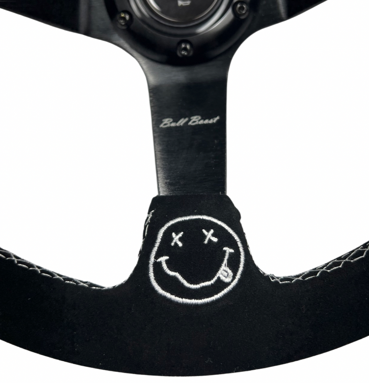 Deadboyz Suede Steering Wheel + Short Hub Adapter Kit For 02-07 Impreza WRX STI Legacy Eclipse Lancer Galant 3000GT