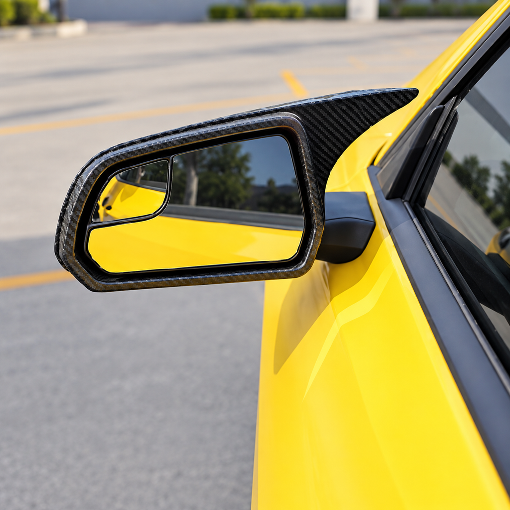 M Style Carbon Fiber Mirror Caps for Ford Mustang