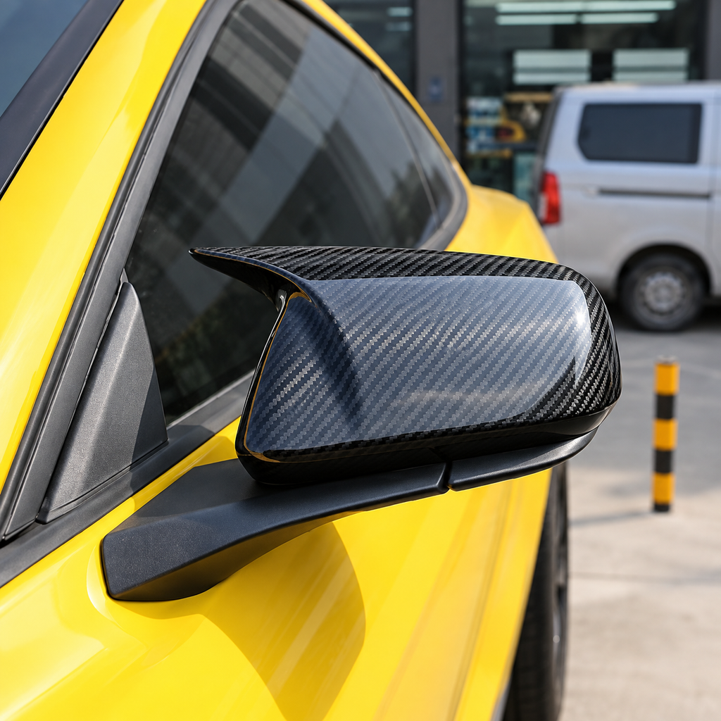 M Style Carbon Fiber Mirror Caps for Ford Mustang
