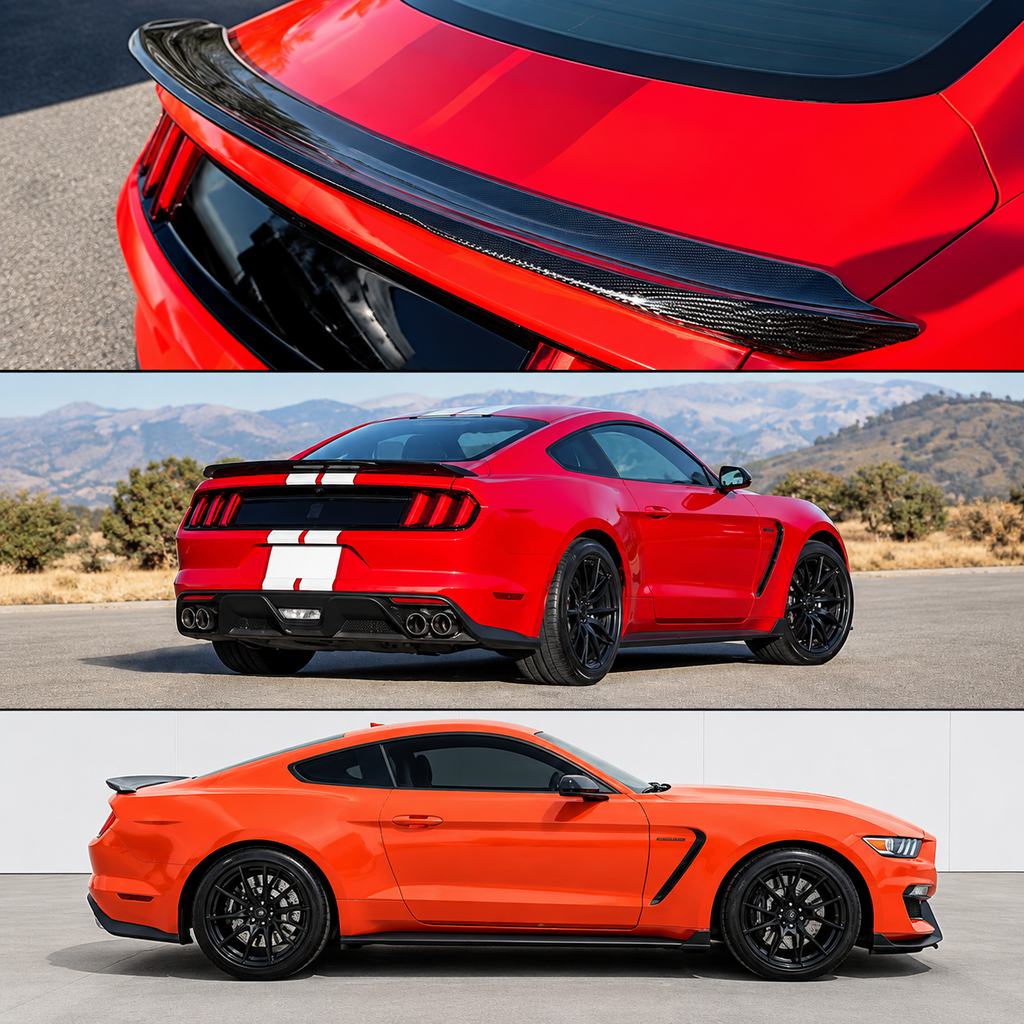 GT Style Carbon Fiber Trunk Spoiler for Ford Mustang