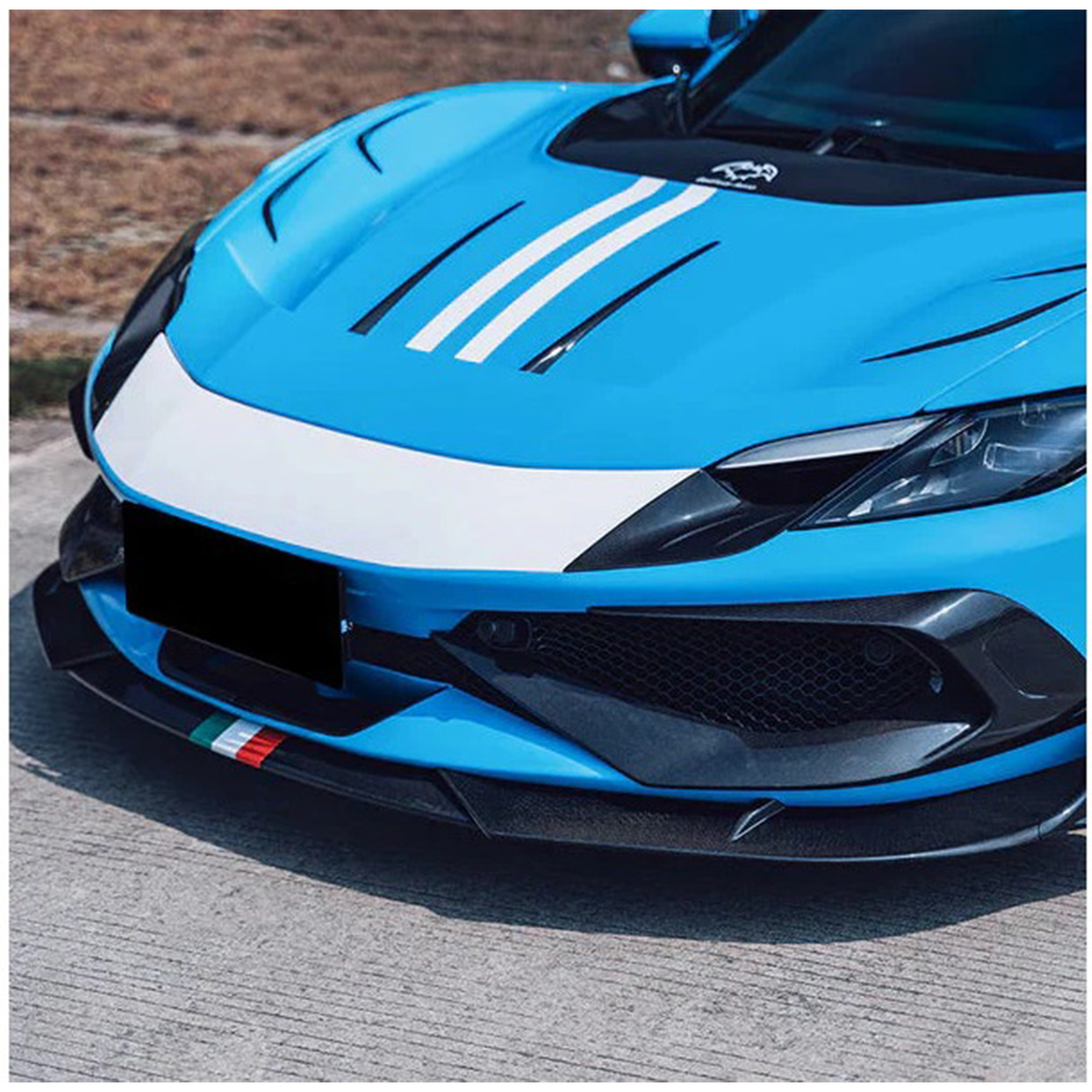 Dry Carbon Fiber Front Lip for Ferrari 296 GTB
