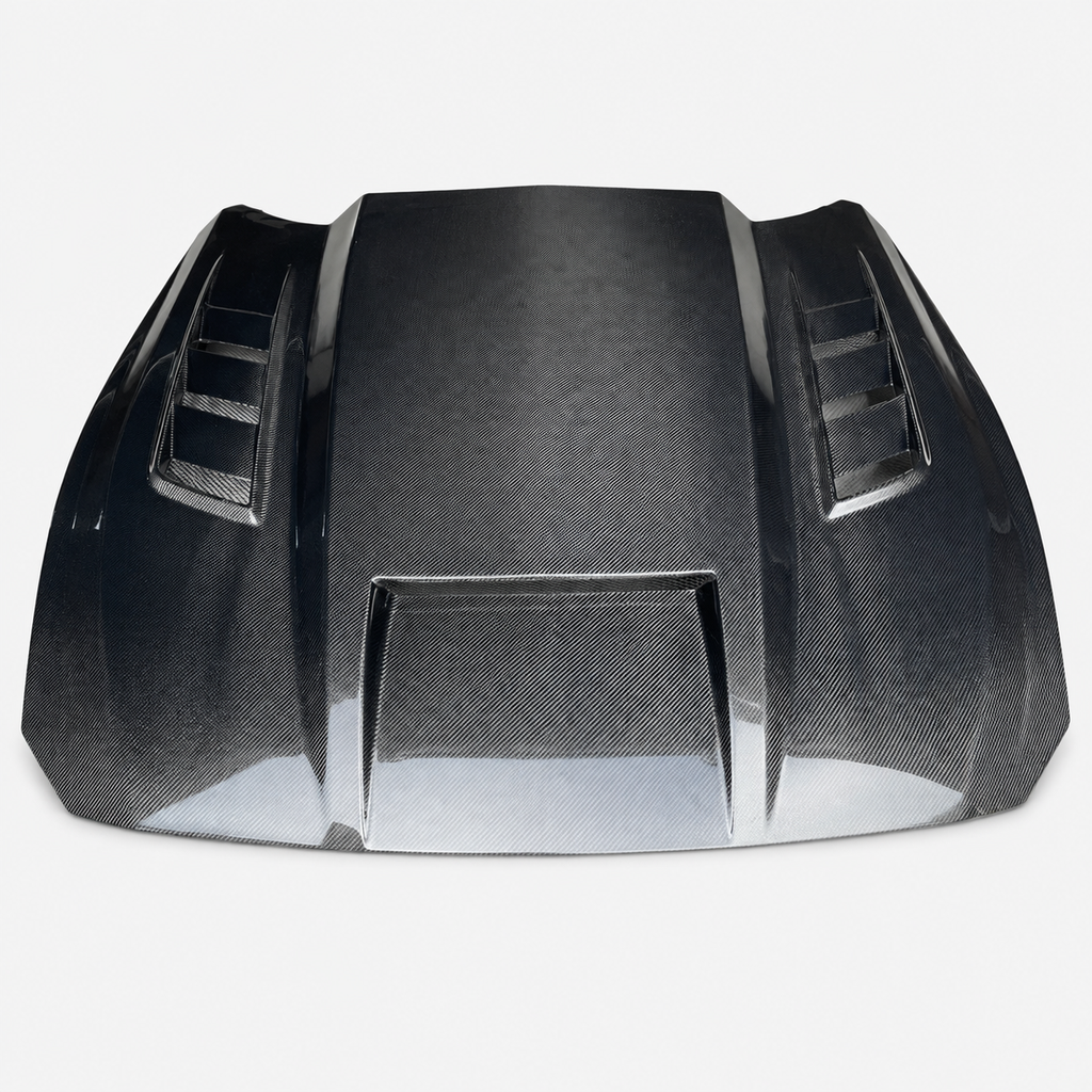 T Style Carbon Fiber Vented Hood for Ford Mustang S650