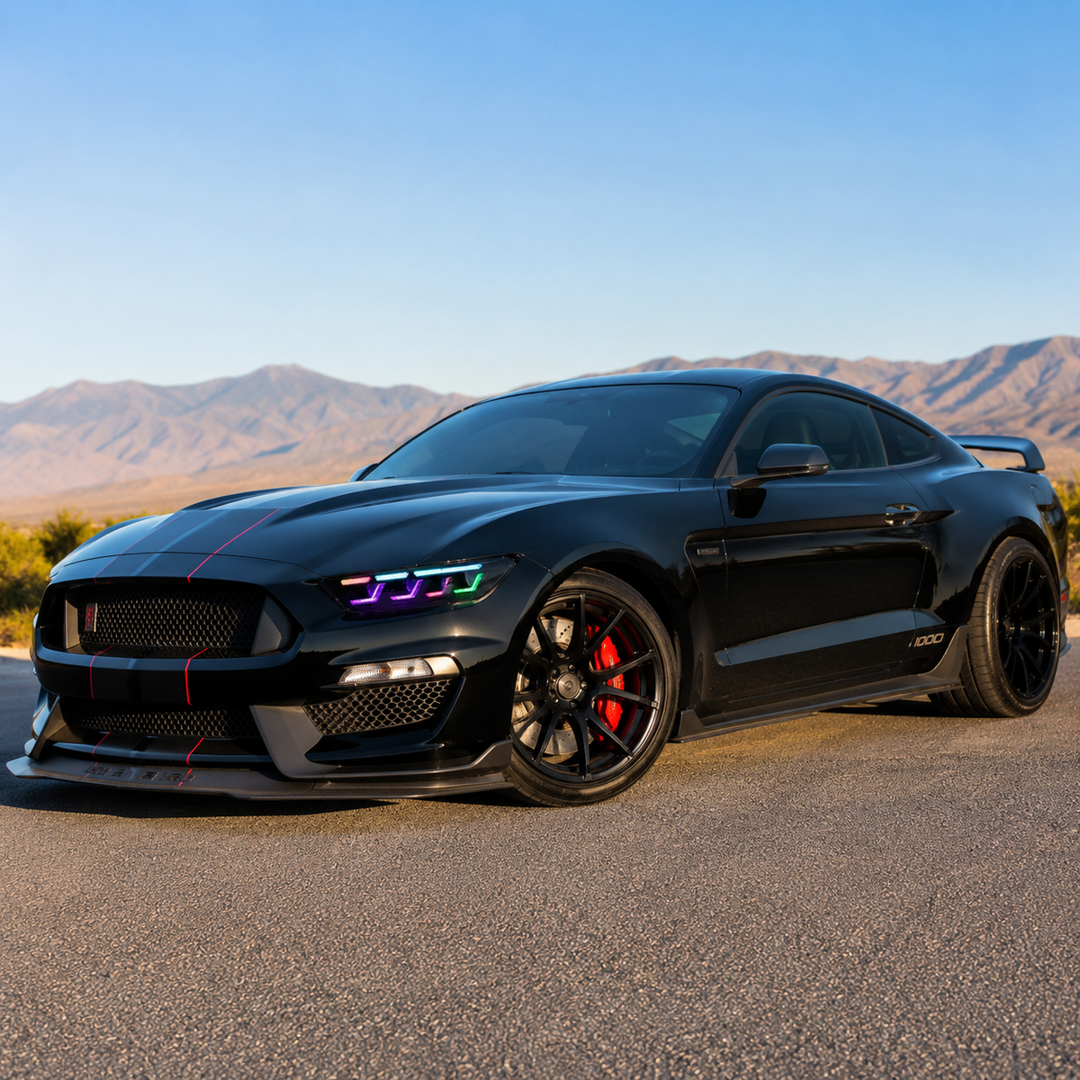 RGB DRL LED Headlight Set for Ford Mustang