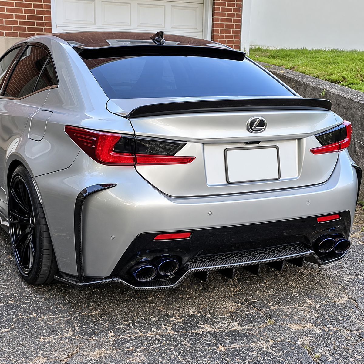 Carbon Fiber CT Style Rear Diffuser With Rear Canards for Lexus RC F by Bull Boost Performance