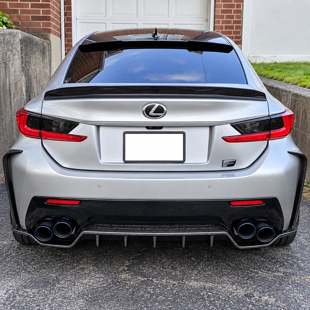 Carbon Fiber CT Style Rear Diffuser With Rear Canards for Lexus RC F