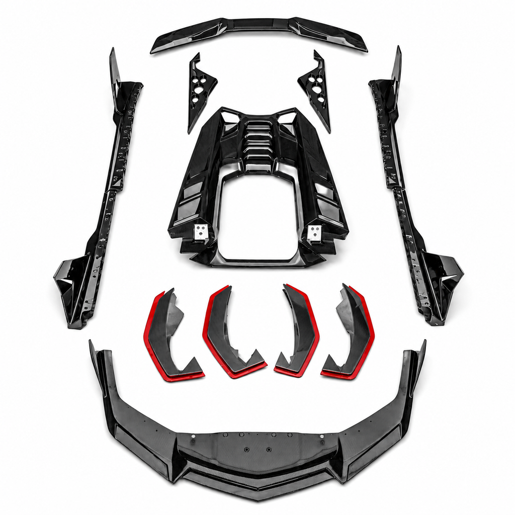 Aggressive LED Style Dry Carbon Fiber Body Kit for Lamborghini Revuelto