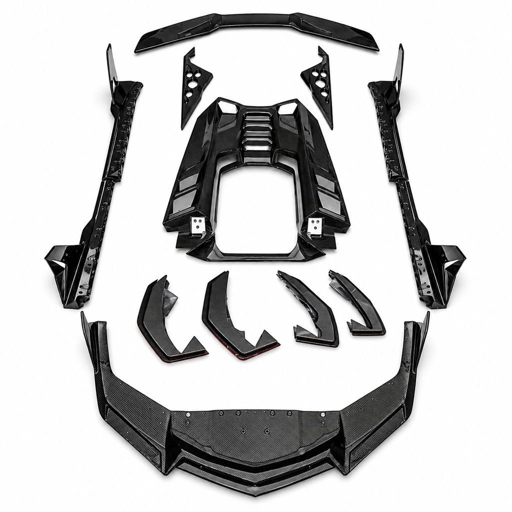 Aggressive LED Style Dry Carbon Fiber Body Kit for Lamborghini Revuelto