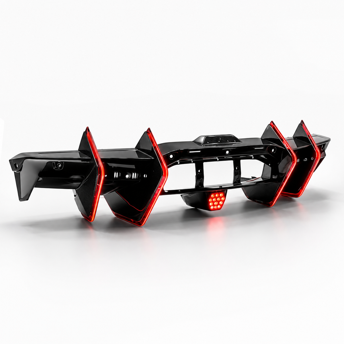 Aggressive Dry Carbon LED Bumper Diffuser for Lamborghini Revuelto SV
