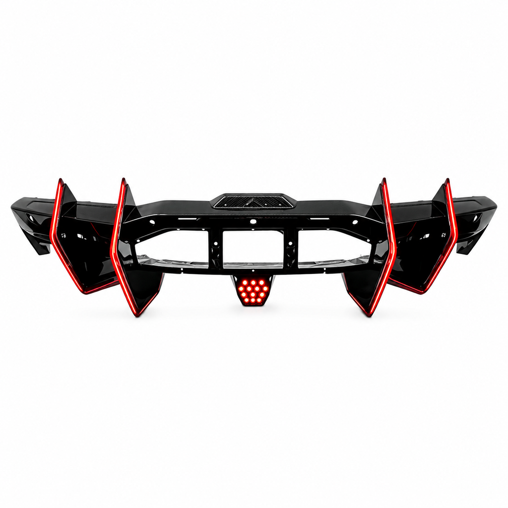 Aggressive Dry Carbon LED Bumper Diffuser for Lamborghini Revuelto SV