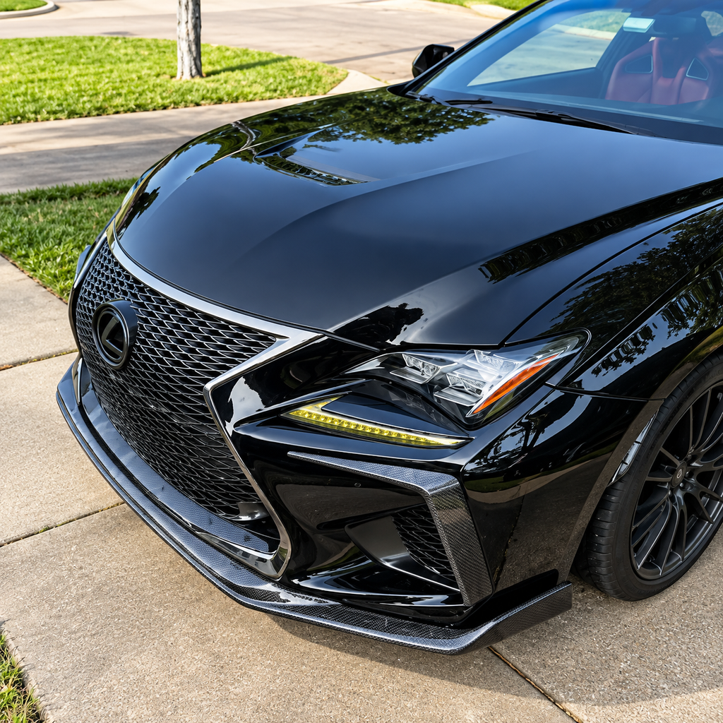 Carbon Fiber Front Bumper Garnish Air Vent Fang Trim Cover for Lexus RC F