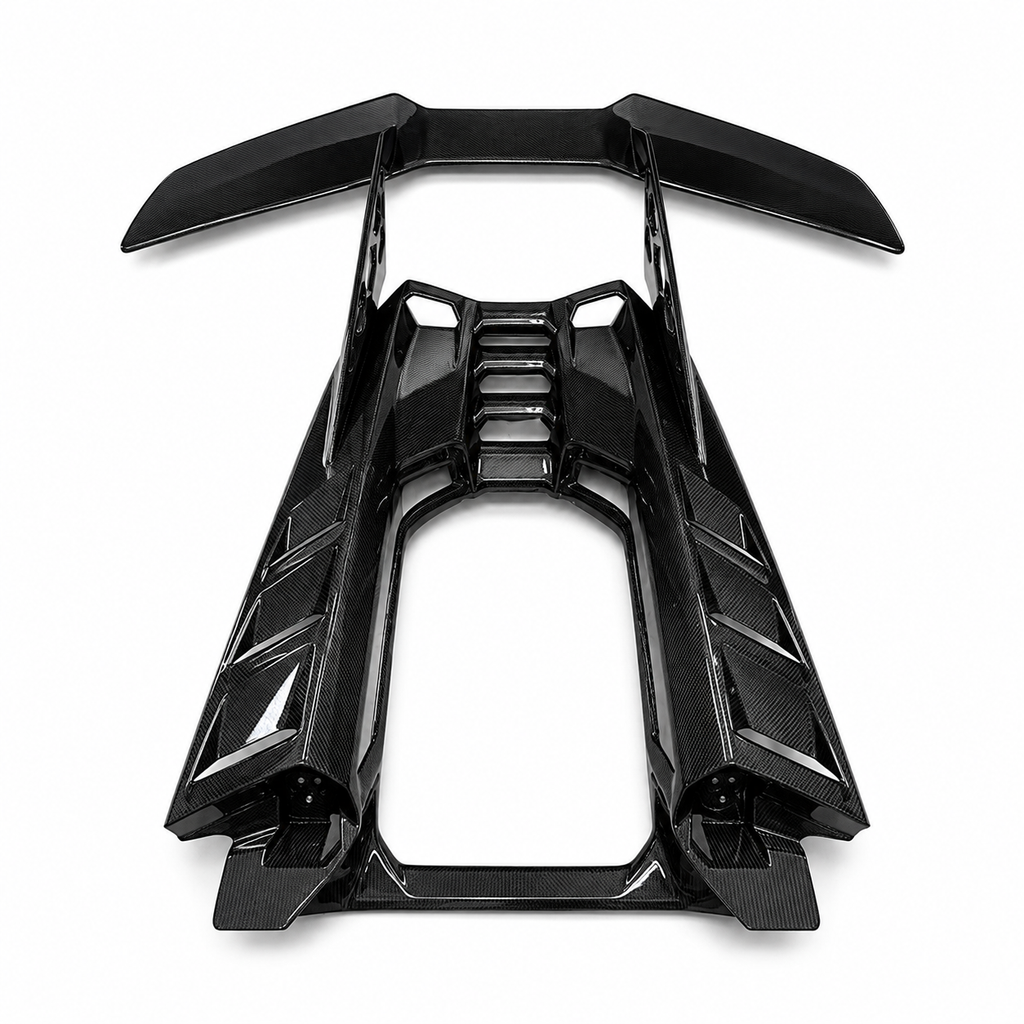 DF Upgrade Dry Carbon Fiber Engine Deck Rear Spoiler Wing Kit for Lamborghini Revuelto