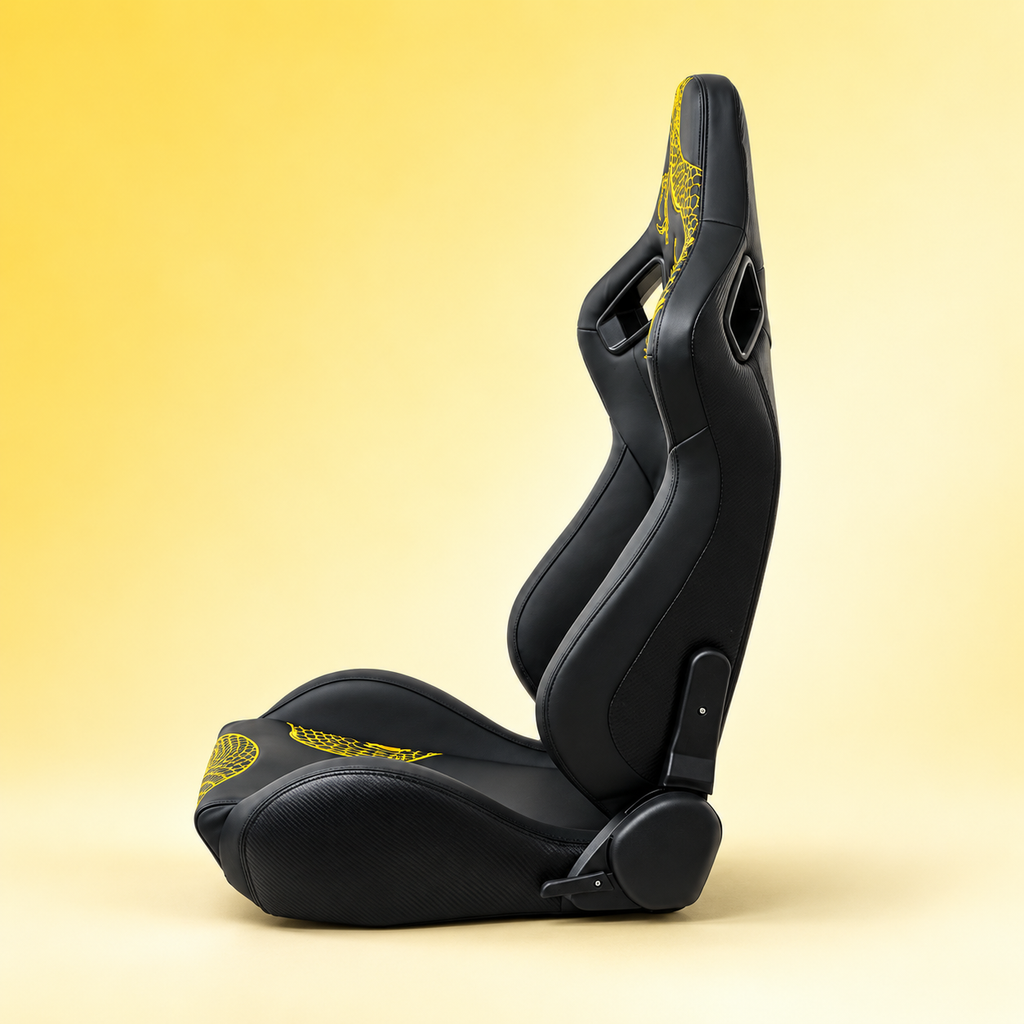 Ryujin Collection Gold Dragon Reclinable Adjustable Racing Bucket Seat
