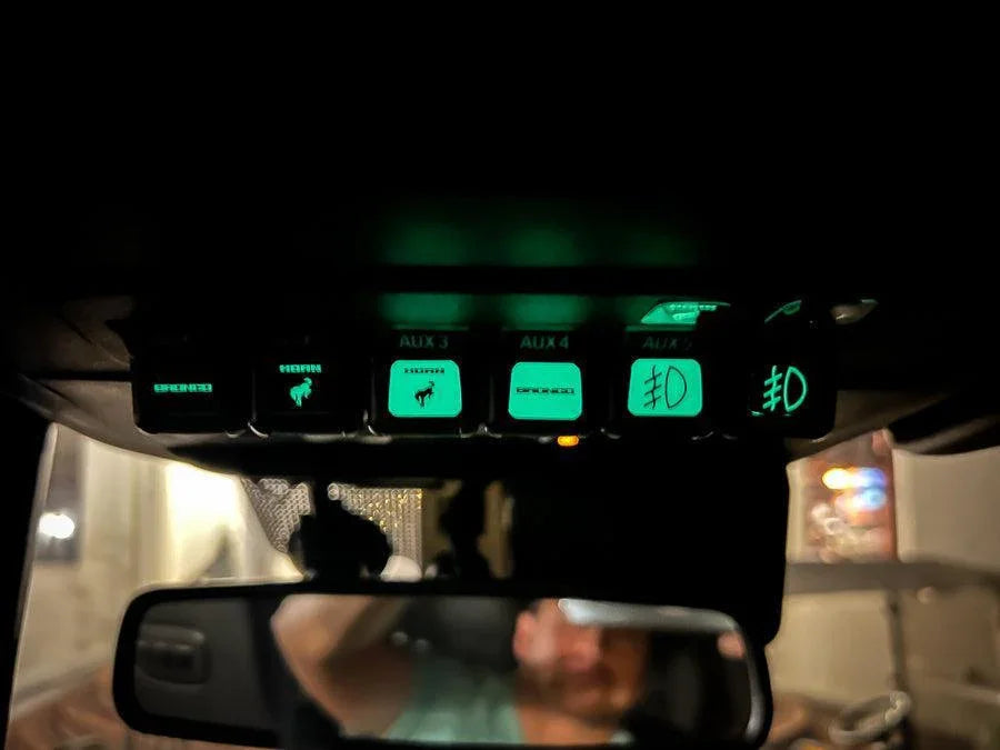 Printed Series Auxiliary Switch Labels (Upfitter) - 2021+ Bronco / F-150 Tremor / F-150 Raptor / Ranger Tremor / 2023+ Super Duty / 25+ Bronco Sport
