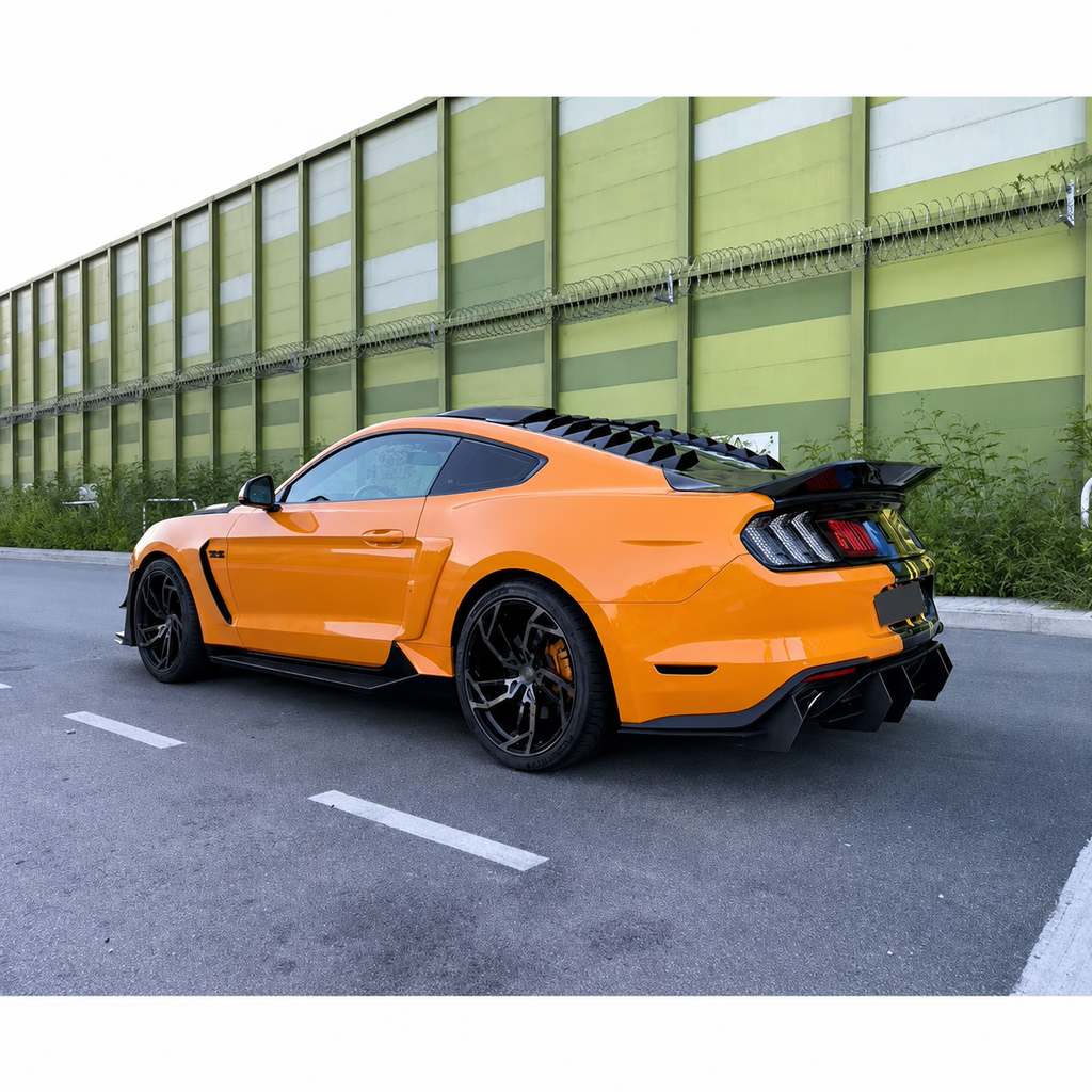 MD Style Dry Carbon Fiber Rear Bumper Diffuser for Ford Mustang