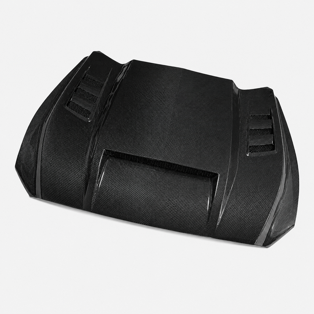 V2 Style Carbon Fiber Vented Engine Hood for Ford Mustang