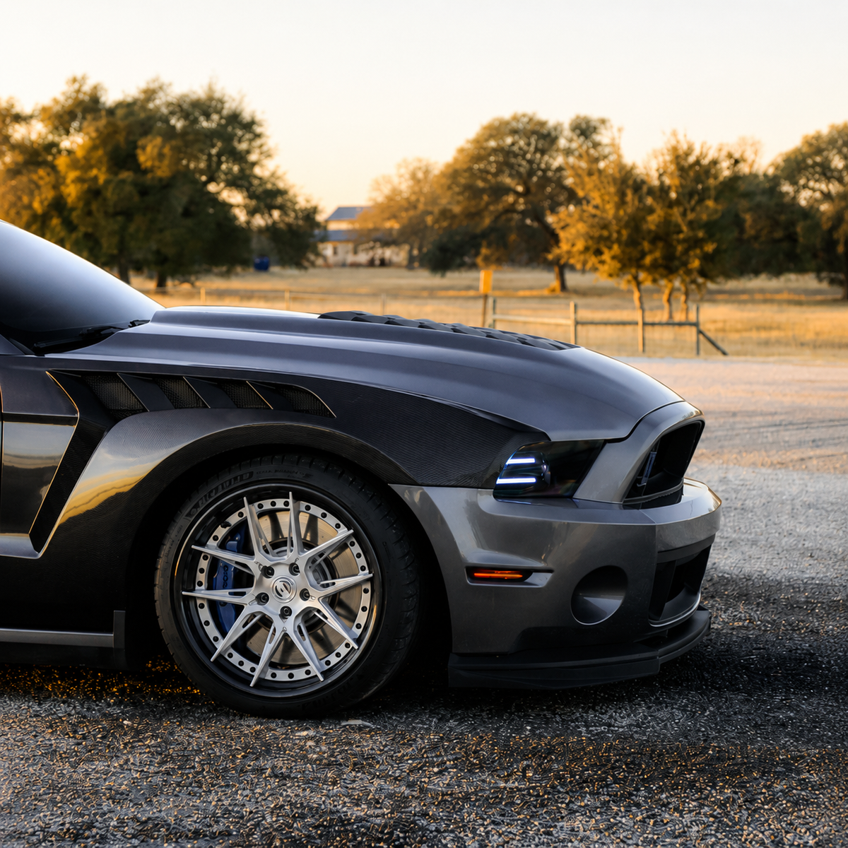 Dry Carbon Fiber Vented Wide Body Fender Flares for Ford Mustang S197