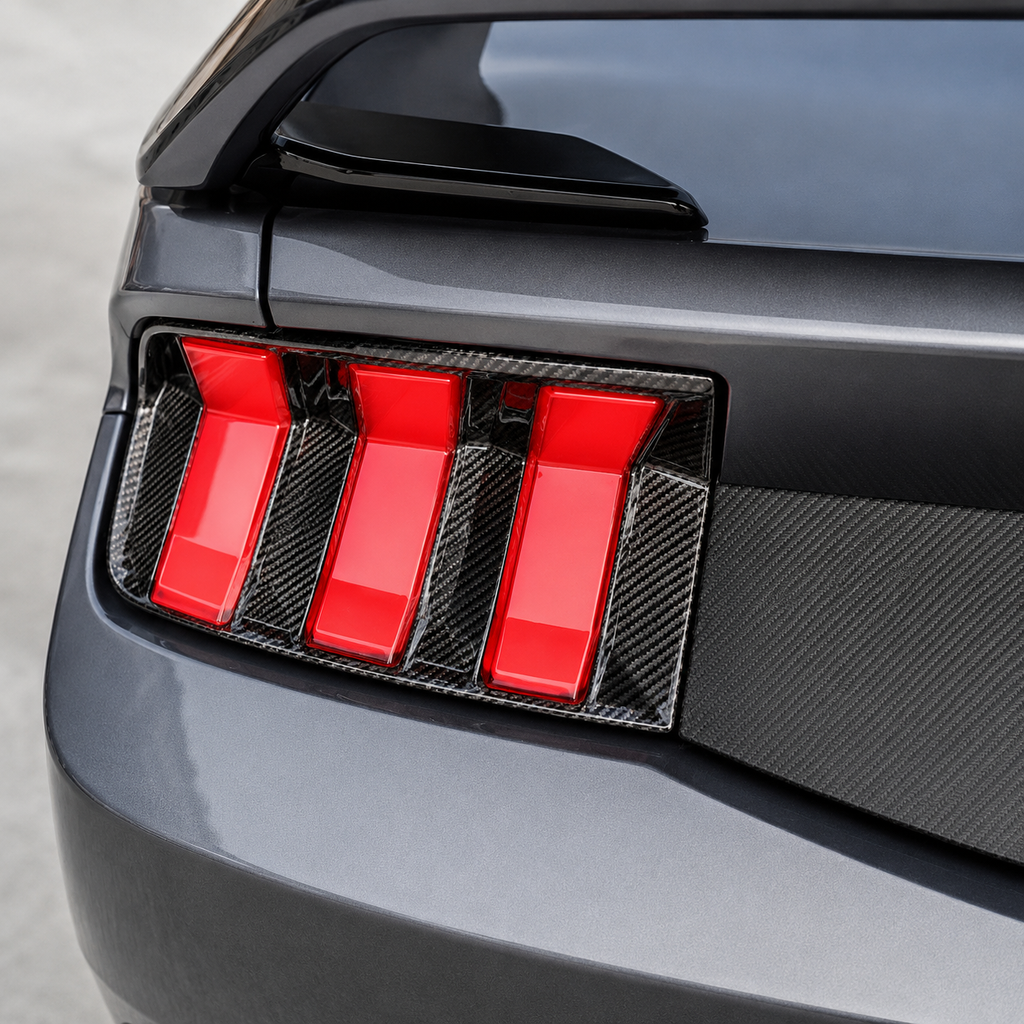 Dry Carbon Fiber Tail Light Trim for Ford Mustang
