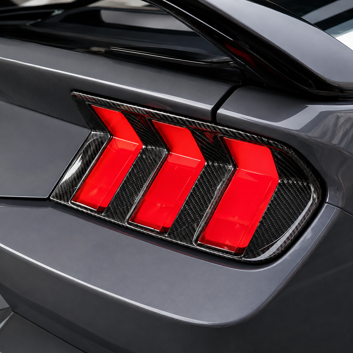 Dry Carbon Fiber Tail Light Trim for Ford Mustang