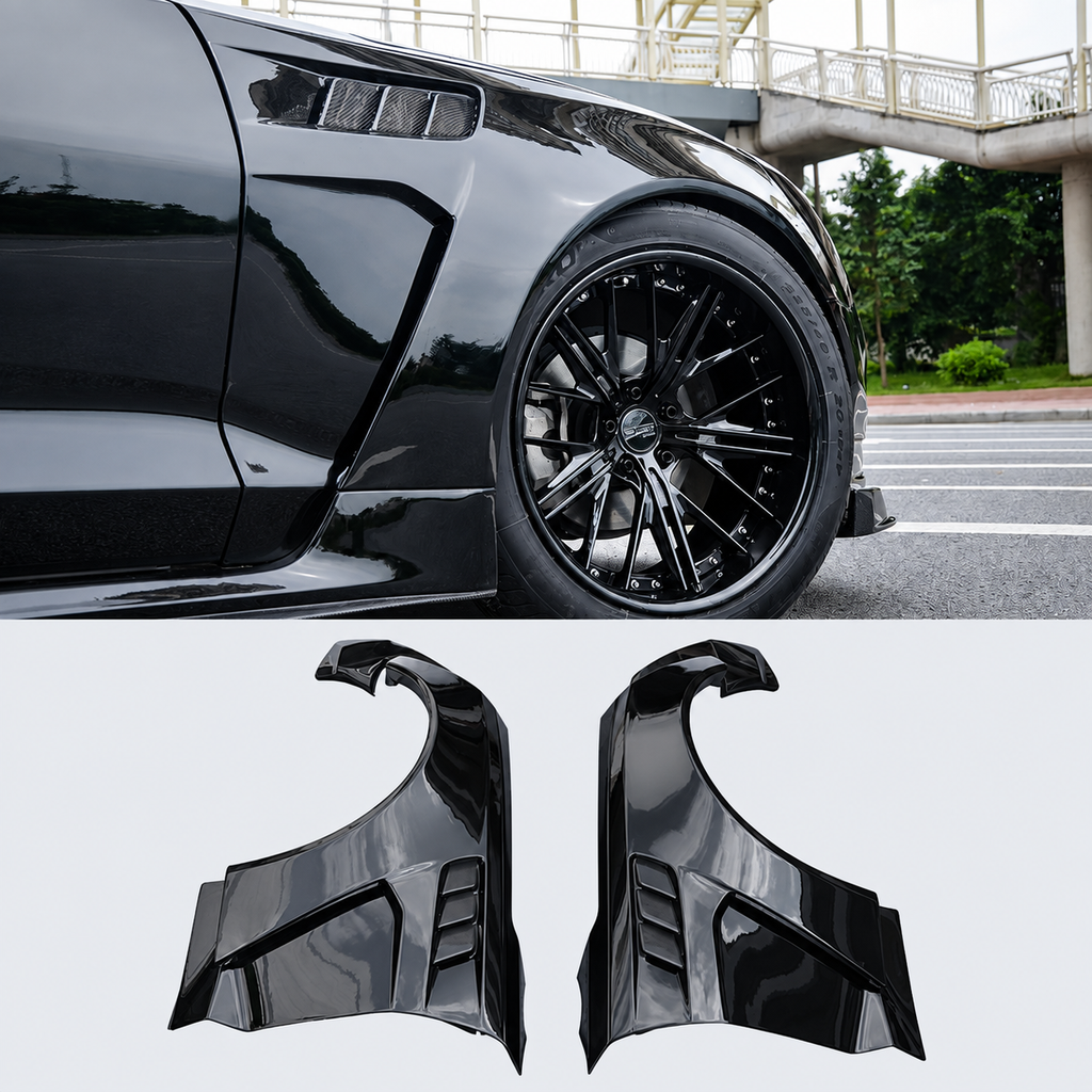 Bumblebee Style Fiberglass Wide Body Front Fenders Vented for Chevrolet Camaro