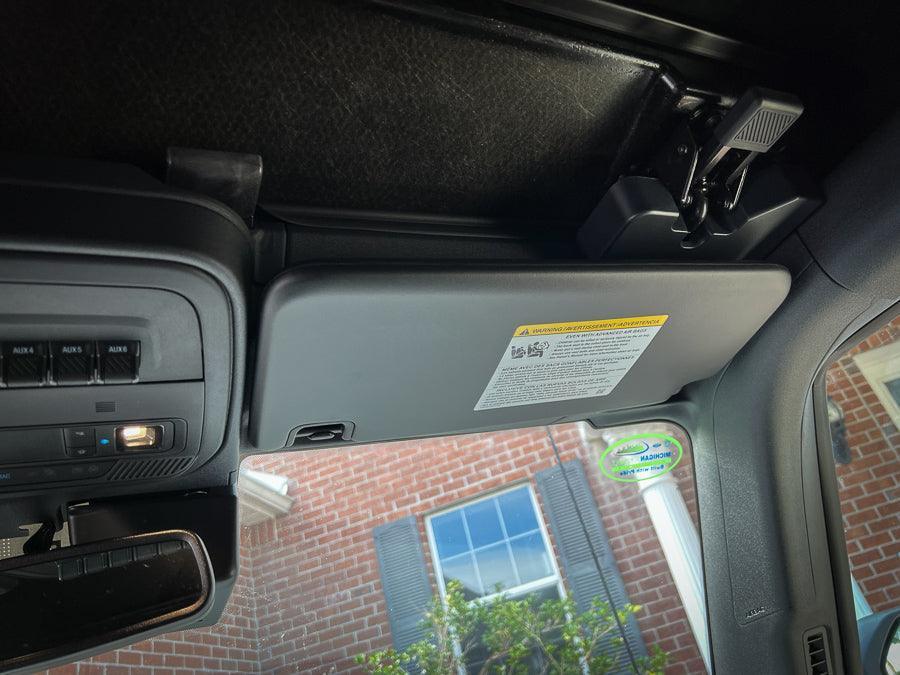 Sun Visor Warning Overlays - 2021+ Bronco / 2024+ Ranger Raptor