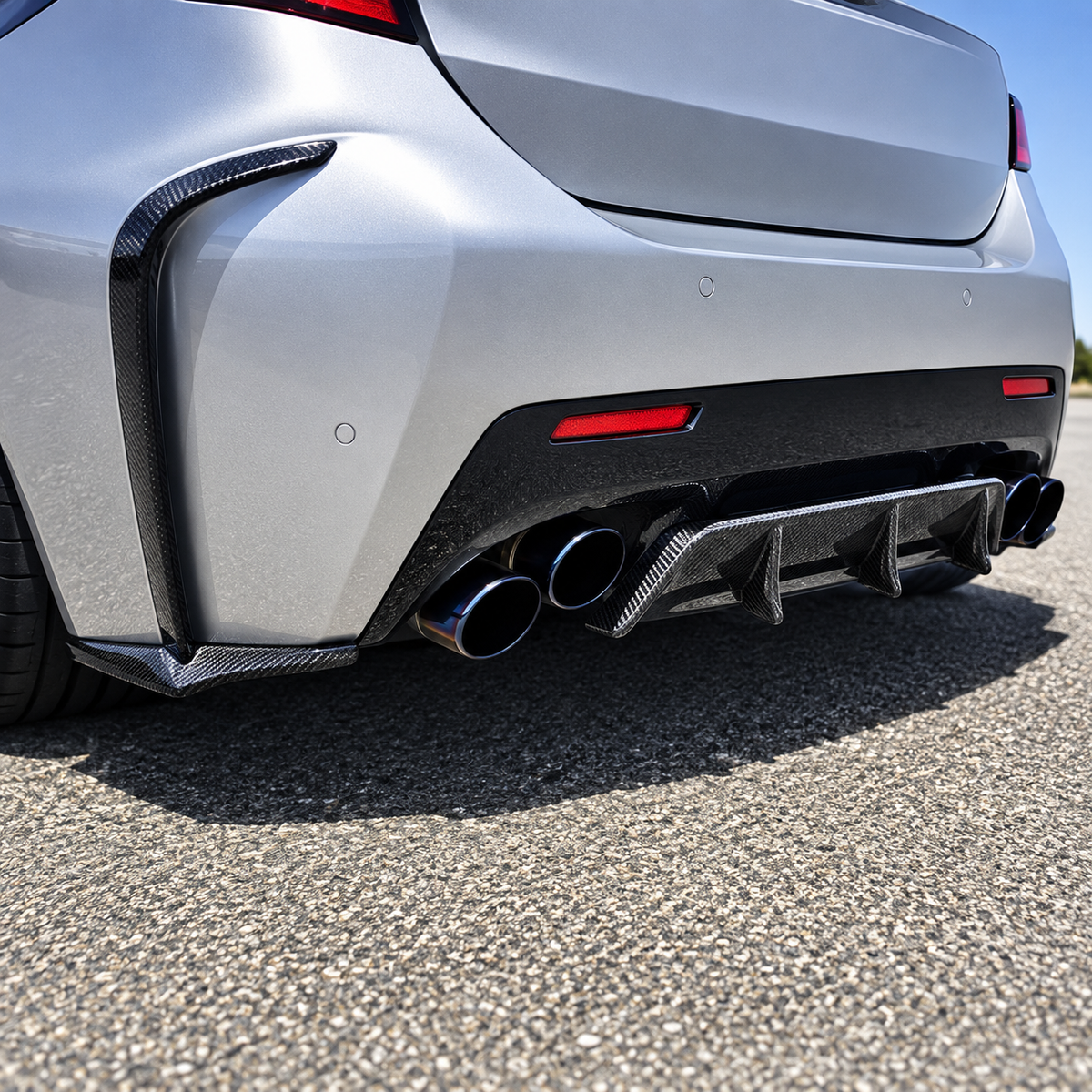 Carbon Fiber Rear Diffuser Extension for Lexus RC F Coupe