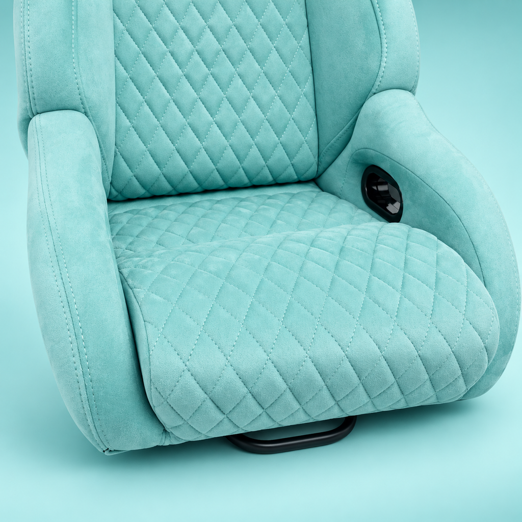 ZUES Collection Tiffany Blue Bull Boost Reclinable Adjustable Racing Bucket Seat