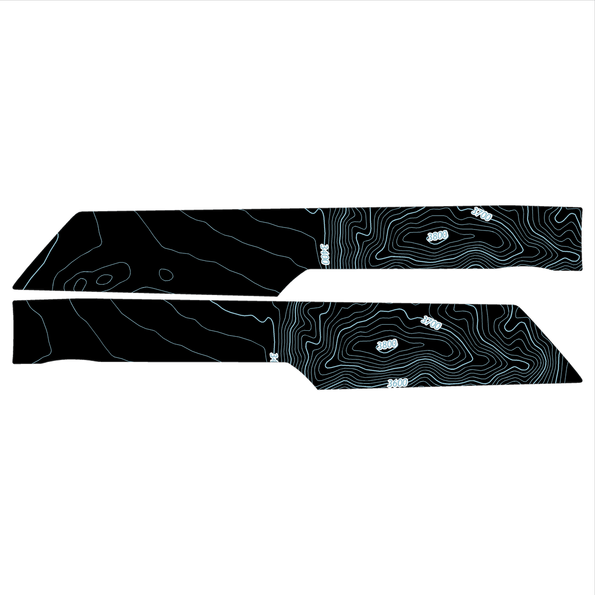 Topo Rear Interior Lower Door Card Insert Overlays (Printed Series) - 2021+ Bronco 4 Door