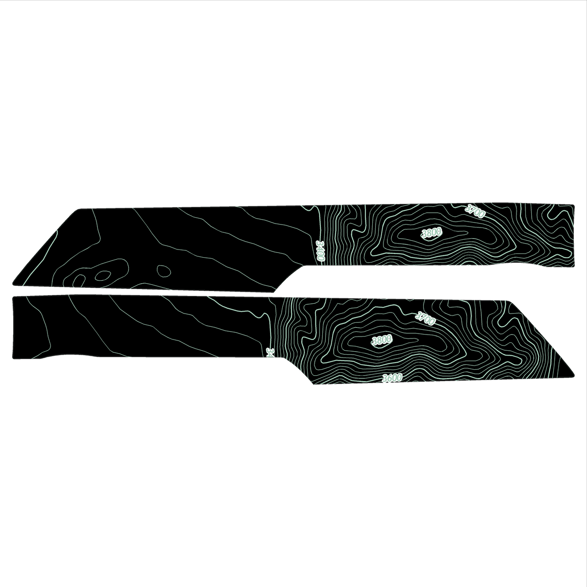 Topo Rear Interior Lower Door Card Insert Overlays (Printed Series) - 2021+ Bronco 4 Door