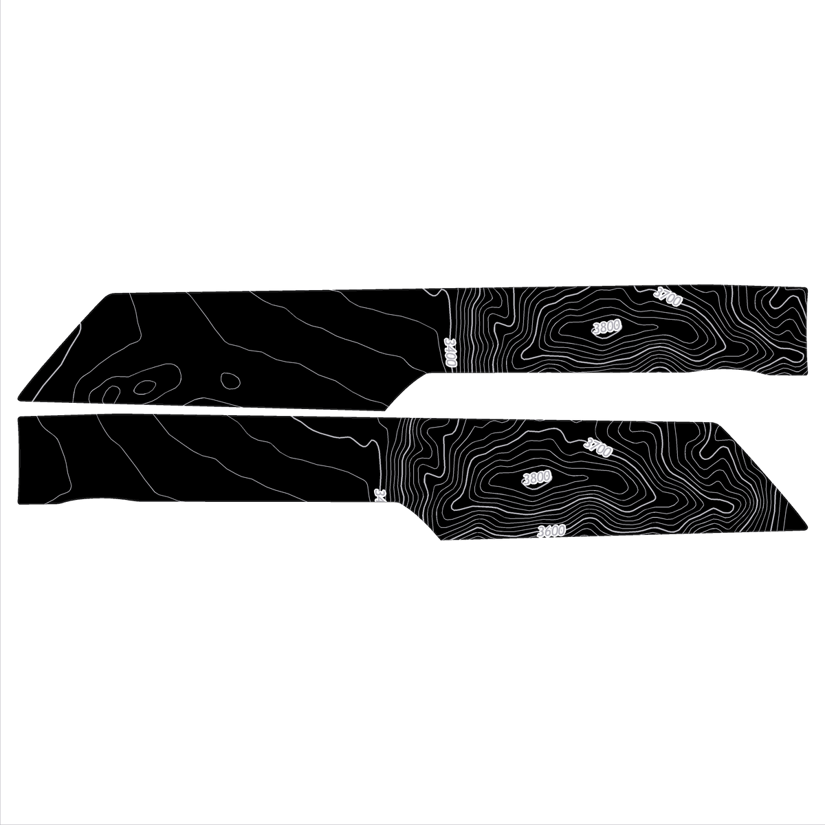 Topo Rear Interior Lower Door Card Insert Overlays (Printed Series) - 2021+ Bronco 4 Door