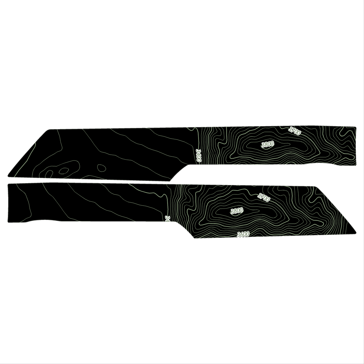 Topo Rear Interior Lower Door Card Insert Overlays (Printed Series) - 2021+ Bronco 4 Door