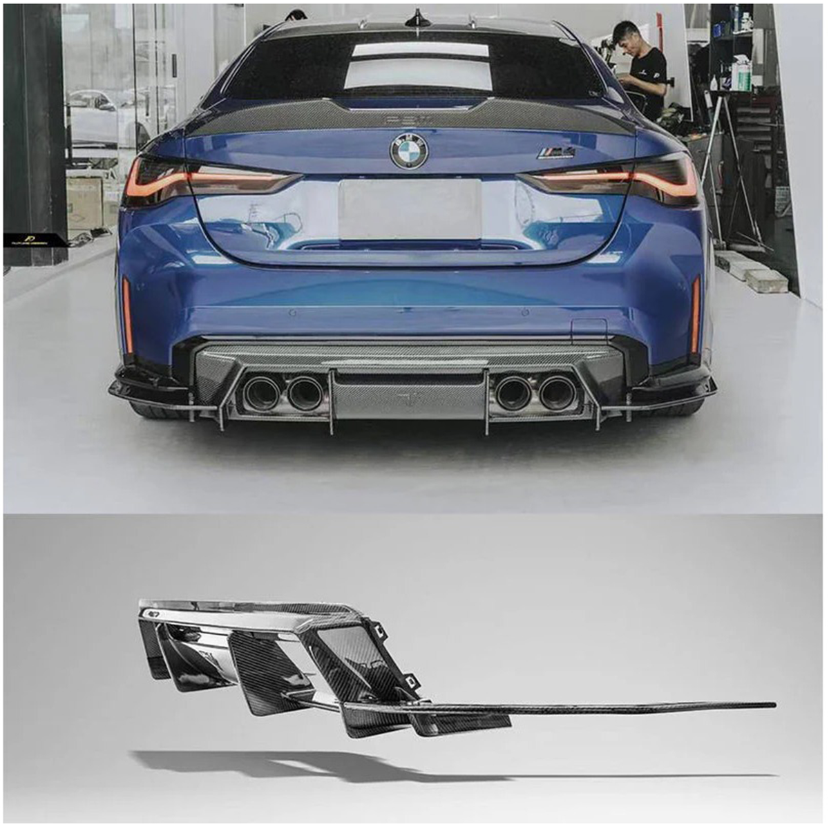 Prepreg Carbon Fiber FD Style Rear Diffuser for BMW G80 M3 G82 M4