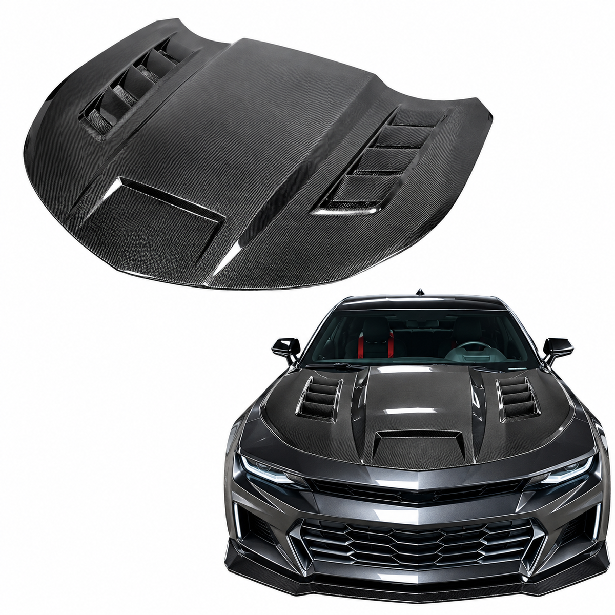 Dry Carbon Fiber Engine Hood for Chevrolet Camaro